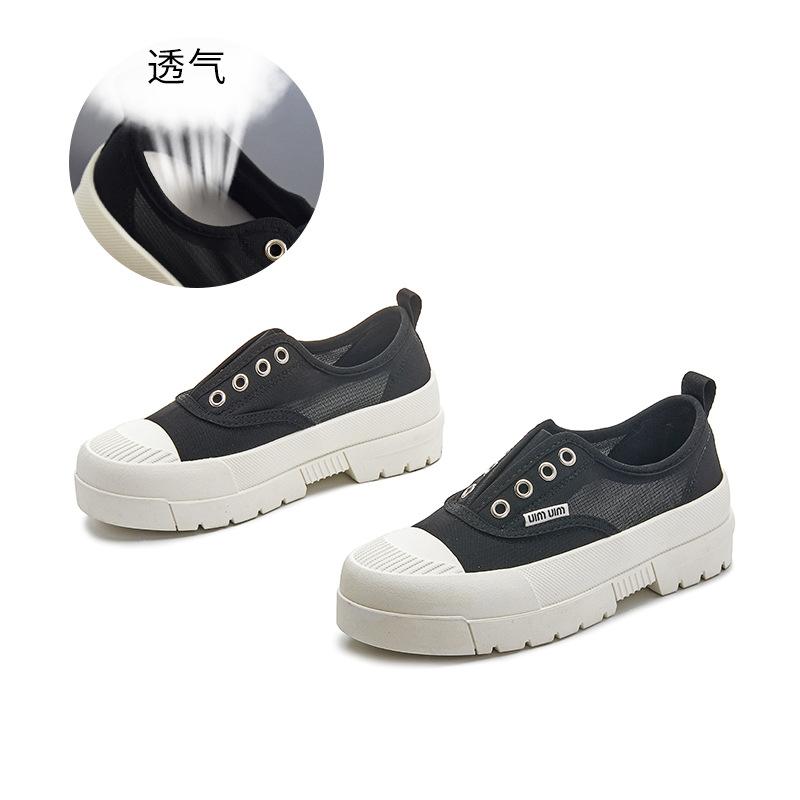 2025 summer new fisherman shoes women's versatile casual single shoes women's platform mesh white shoes women's breathable women's shoes tide
