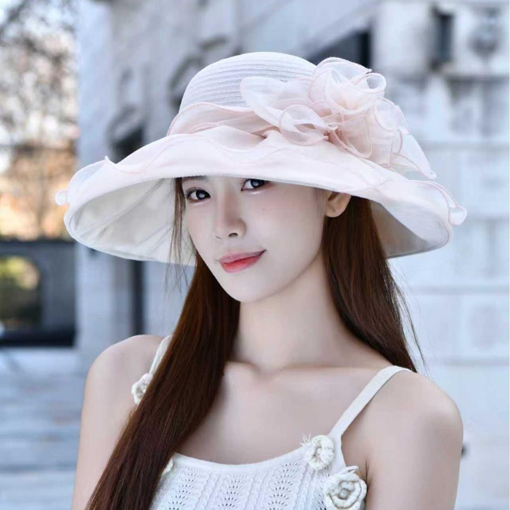 New spring and summer straw hat sun hat women's windproof sun hat sun protection UV protection versatile bucket hat
