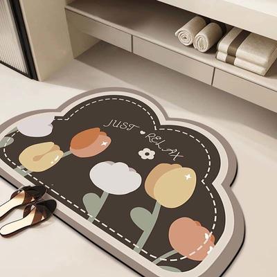 Diatom Mud Absorbent Mat Household Bathroom Door Floor Mat Bathroom Non-slip Mat Soft Diatomite Bathroom Quick-drying Foot Mat