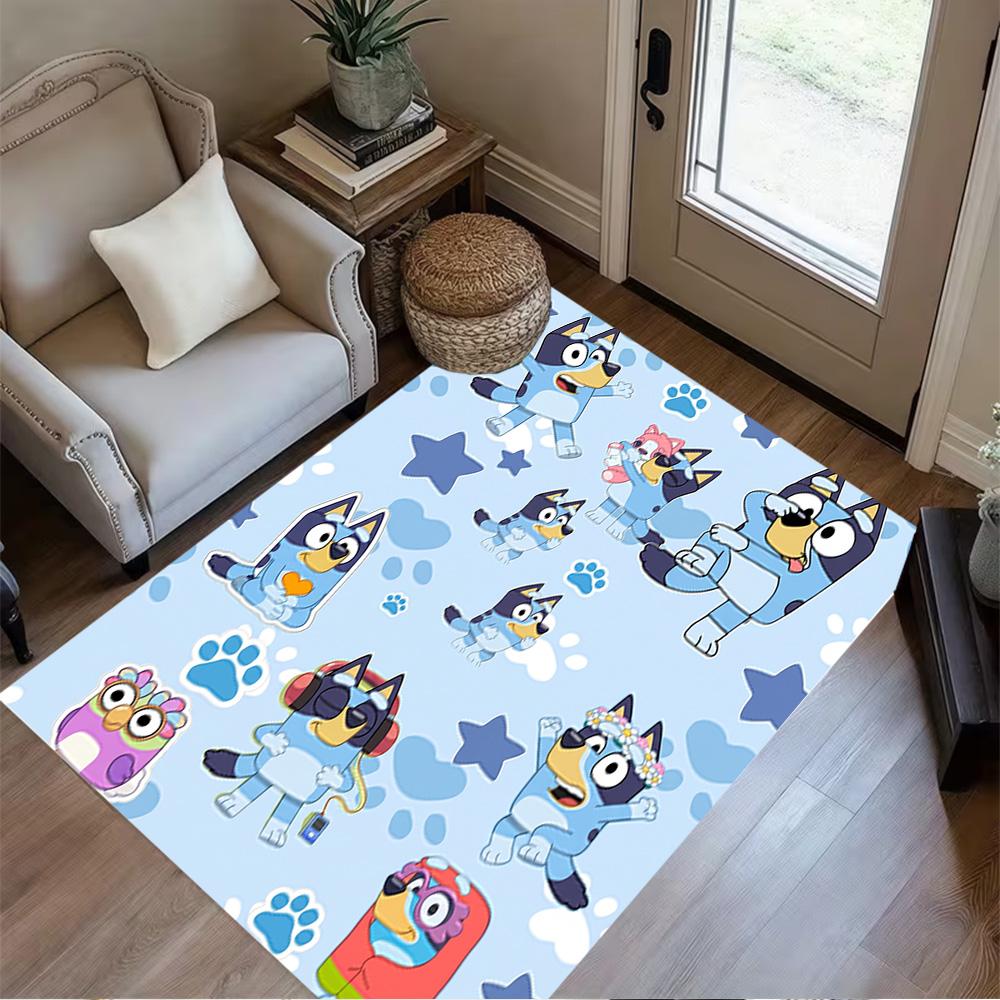 Bluey's Paw Patrol Floor Mat Perfect for Game Room Hallway Outdoor Bedrooms Anti-slip Rug Anime Office Decor