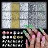 Xiaomi 12/15Grids/box Mixed Resin Bowknot Nail Art Decorations 3D Acrylic Charms Kawaii Colorful Bow Rhinesto DIY Manicure Tools Parts