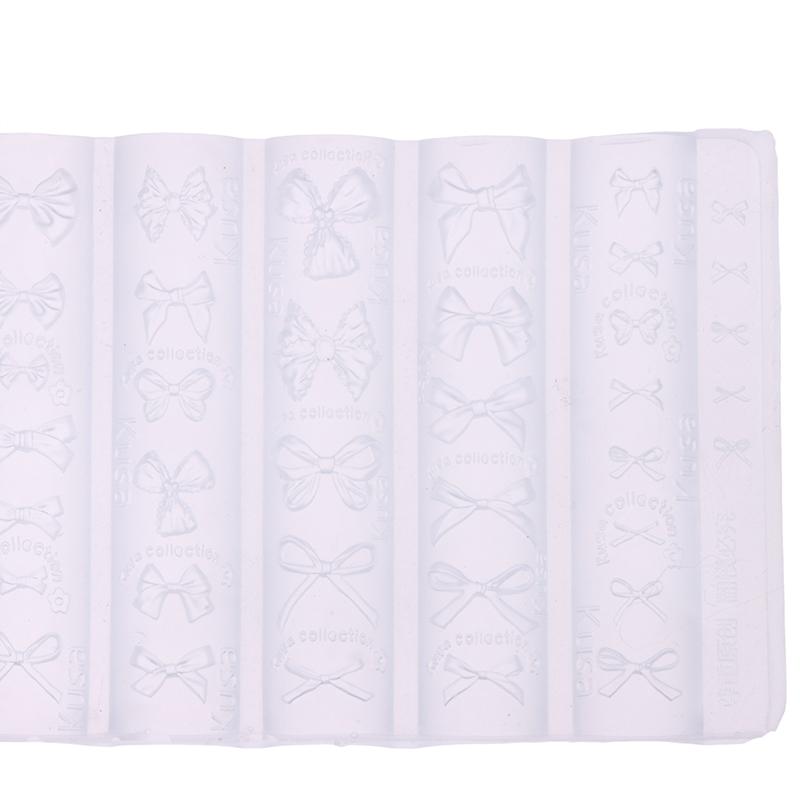 3D Bowknot Silicone Nail Mold Mixed Sized Shaped Bow Soft Stamping Plates Kawaii Ballet Bow Diy Manicure Art Mould Tools