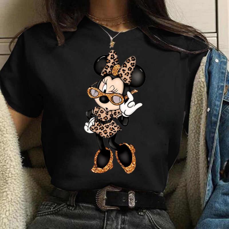 Y2k 90s Fashion T Shirts Gothic Fashion Mickey Tshirt Minnie Mouse Print T-shirt Women T Shirt Female Clothes Kawaii Disney