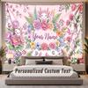 Floral Garden (144) Theme Personalized Tapestry Custom Name Text Wall Hanging Tapestry Home Background Decoration