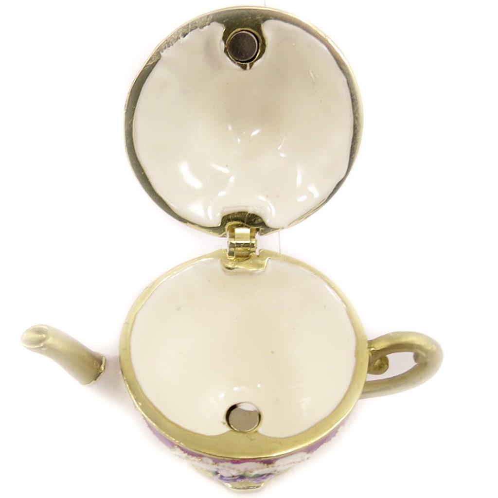 Les Trésors De Lily [K6857] - Cutie de bijuterii „Ceainic” violet-ivoriu