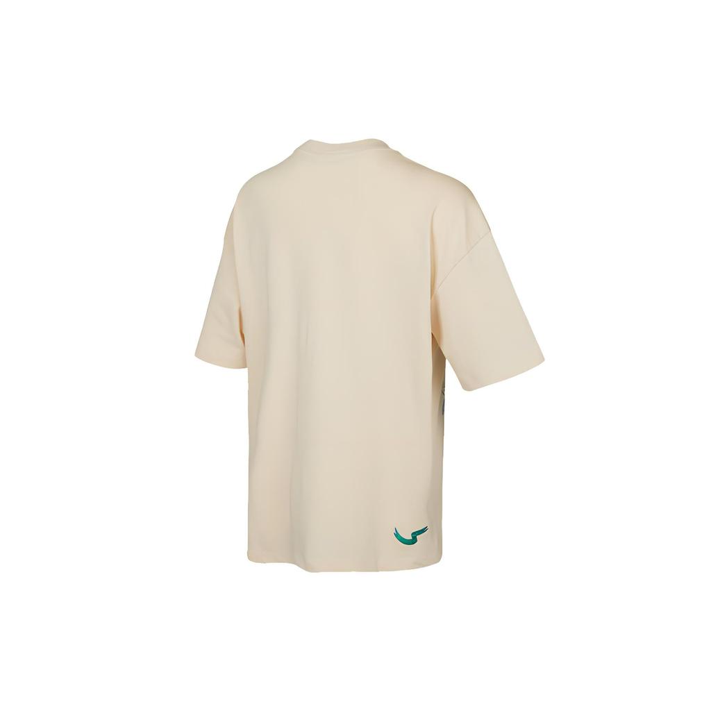 Nike Embroidered Heart Pattern Loose Sports Short Sleeve T-Shirt Women Tops Light-Yellow DM9087-228