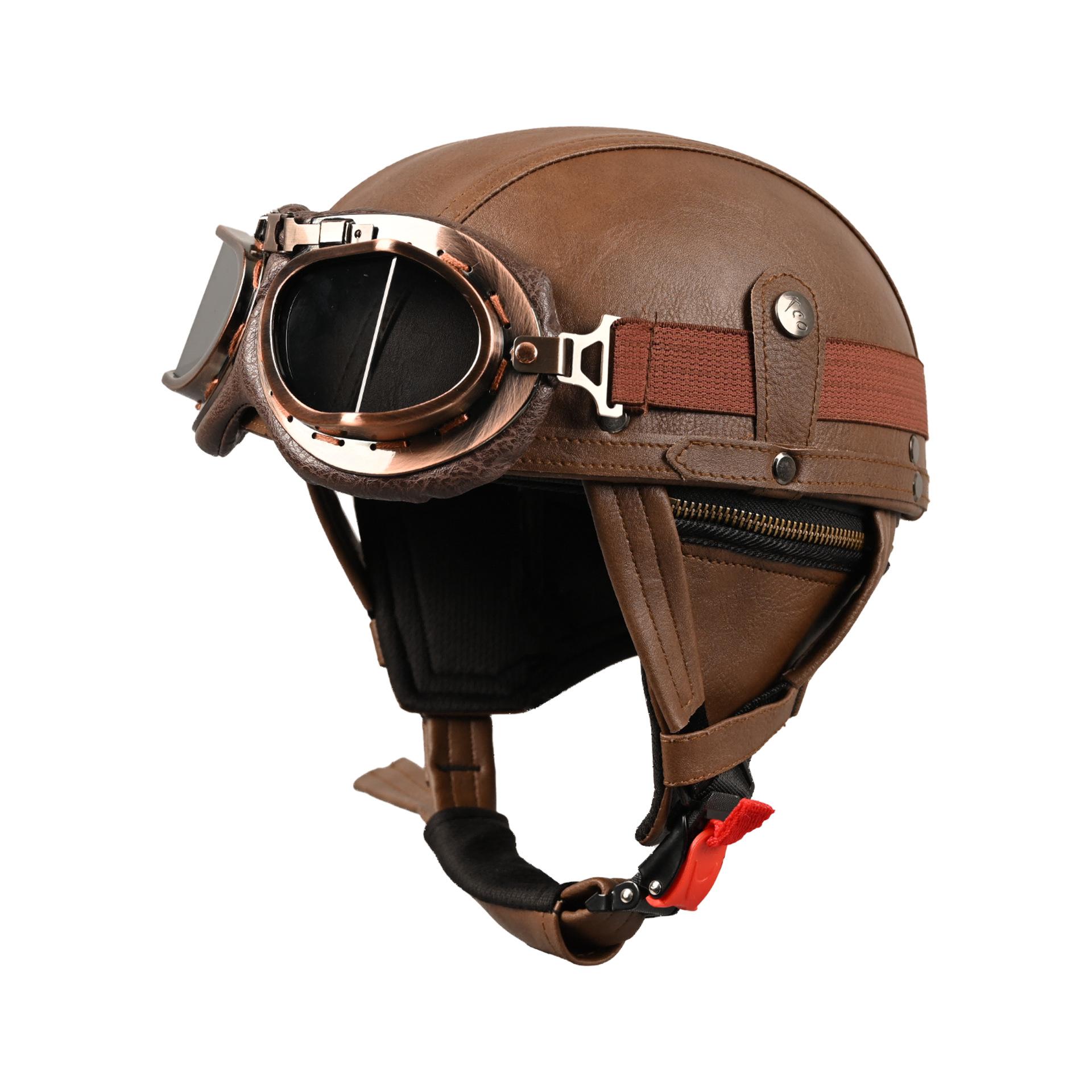 Мотошлем Шлем Детский Полушлем Локомотив Круиз Шлем-колпак Ручной работы Кожаный Шлем Шлем для Родителей и Детей Езда темно-коричневого
