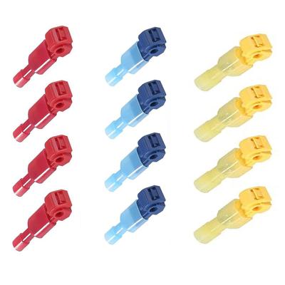 100 Pairs T Type Wire Connector Kit Flat Terminals Red/Yellow/Blue