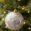 6pcs/set Pearlescent Christmas Ball WillowLeaf Design PVC Material Ball Ornaments Handmade Transparent Sequin