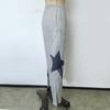 Women's High Waisted Loose Casual Star Printed Spliced Wide Leg Pants