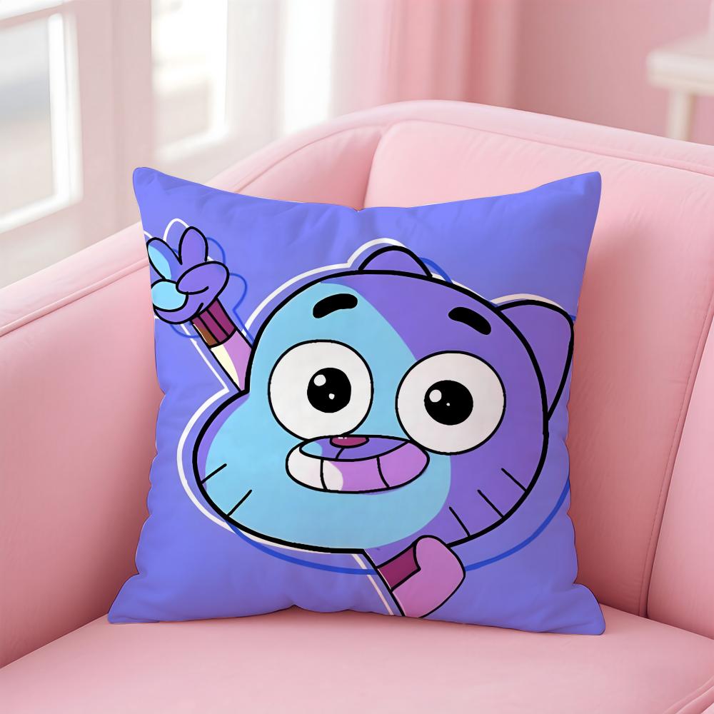 A-Animation The Amazing World of G-Gumball Cushion Cover Comfortable Reversible Pillow Cover Ideal for Car Sofa Bedroom & Beyond