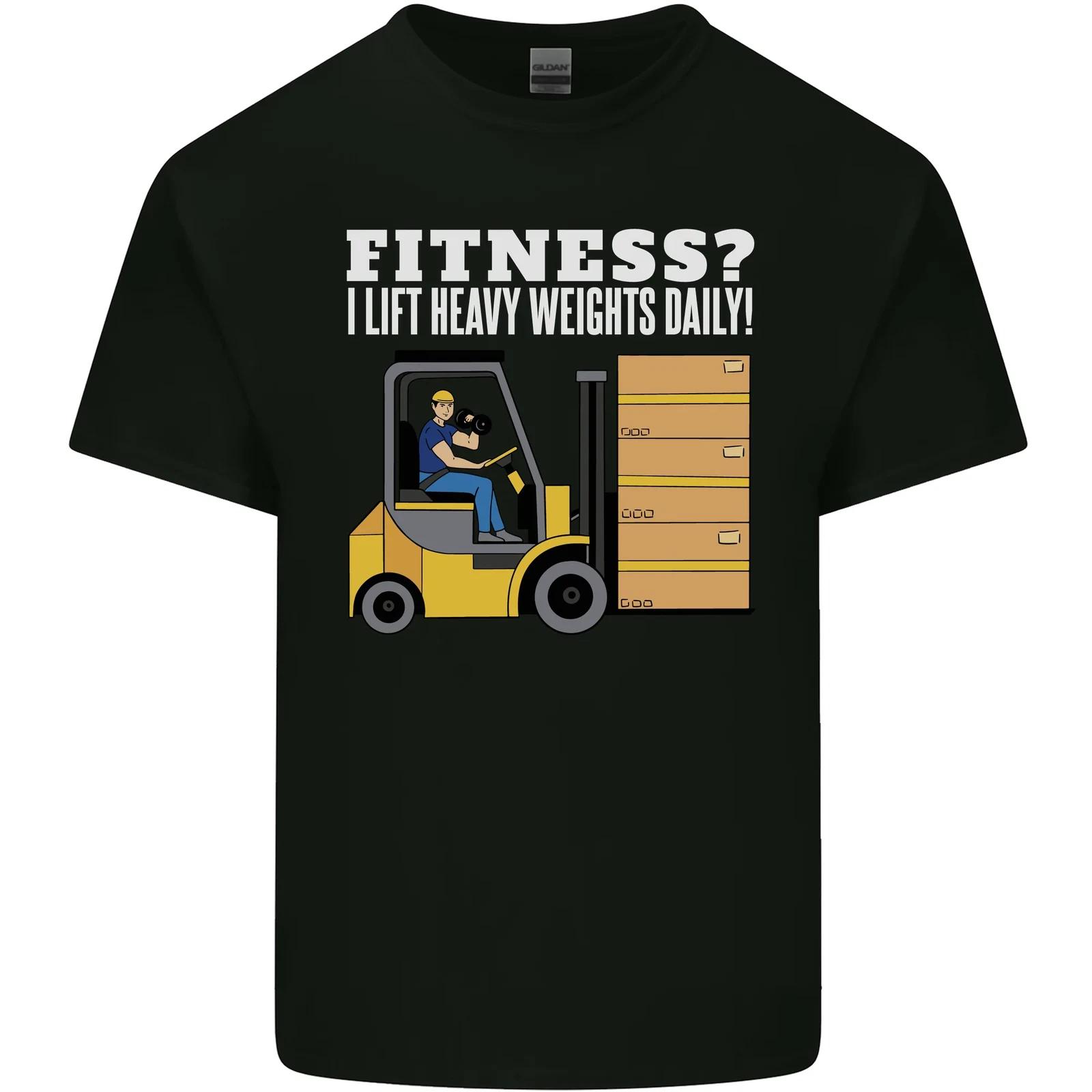 I Lift Heavy Weights All Day Funny Forklift Driver Kids T-Shirt Childrens M