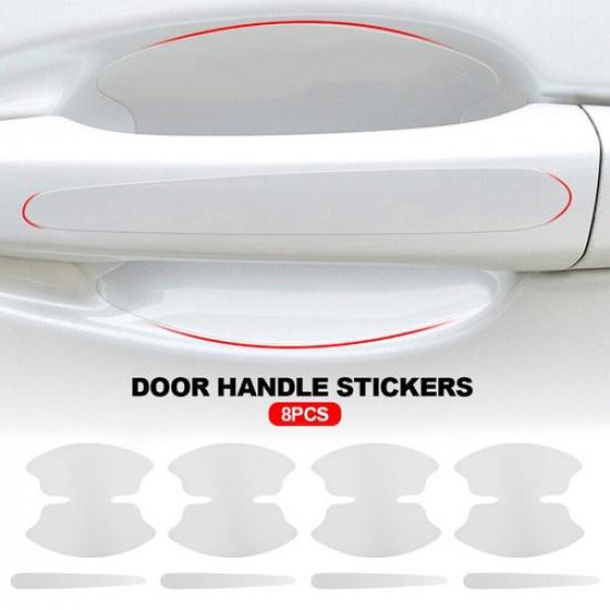8Pcs Car Door Handle Bowl Sticker Protector Anti Scratch Film Cover Can DIY Cut