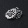 Bear Paw Pendant Necklace Protection Amulet Stainless Steel Norse Viking Bear Necklace for Men Women