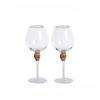 Luxury Crystal Wine Glasses Set - Diamond-Trimmed Gold Rim Stemware for Champagne, Cocktails & Elegant Home Bar Decor