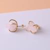 Natural Gemstone Earrings for Women - 18K Gold Plated Raw Amethyst and Rose Quartz Healing Crystal Stud Earrings