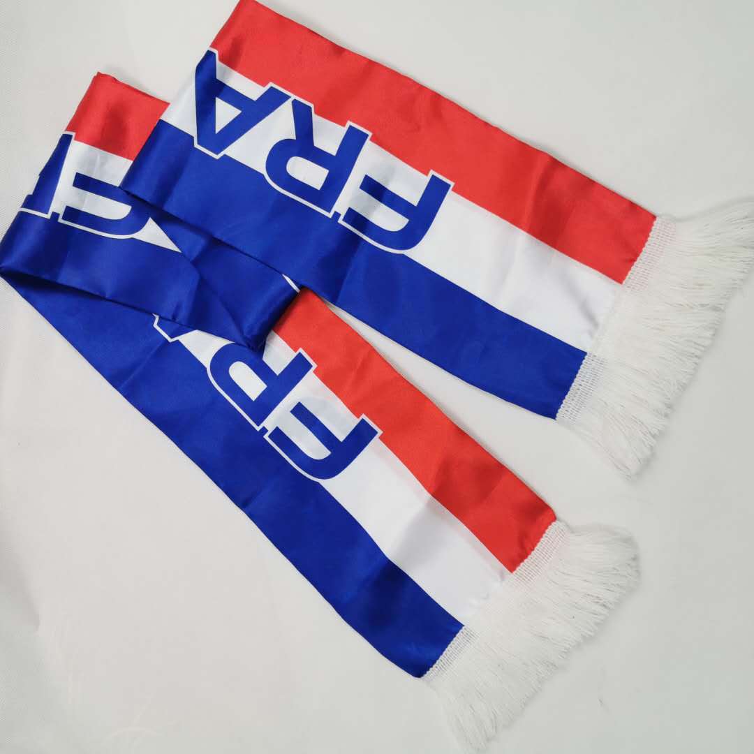 Customized polyester digital printing fan scarf, football scarf, small batch custom silk scarf Customized model