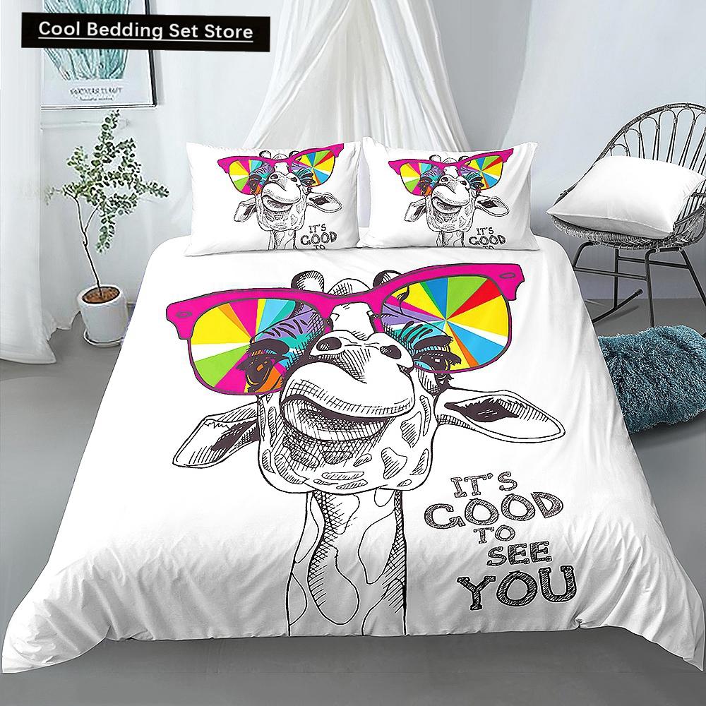 Alpaca Duvet Cover King Queen Size Kawaii Farm Animal Theme Bedding Set Kids Cartoon Llama Alpaca 2/3pcs Polyester Quilt Cover