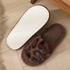 New season leopard print fluffy cotton slippers flat bottom women's fashion home fluffy slippers
