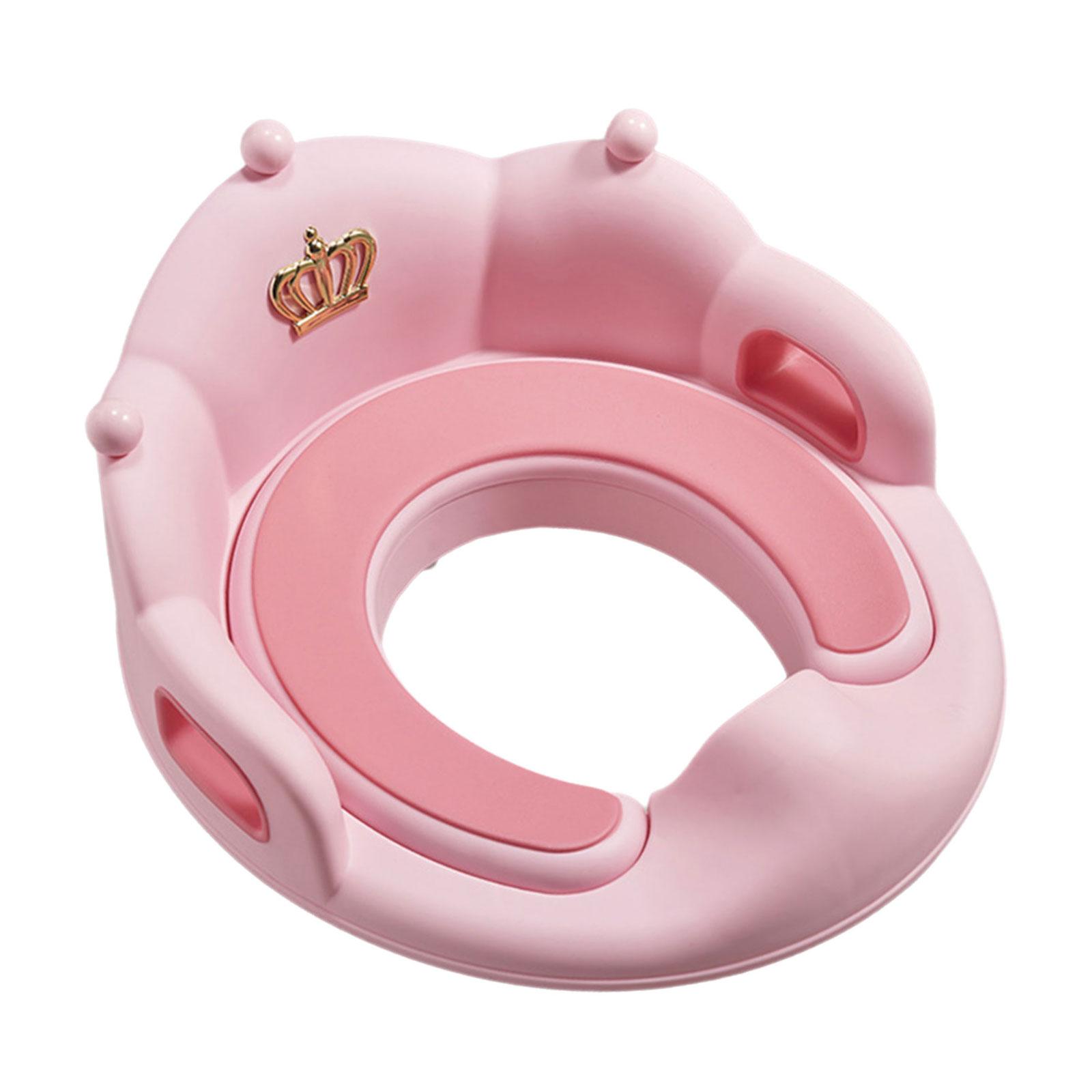 

Дитяче сидіння для унітазу з м якими ручками-подушками, що привчають до горщика, бризкозахисне сидіння для унітазу для дітей, хлопчиків та дівчаток рожевий