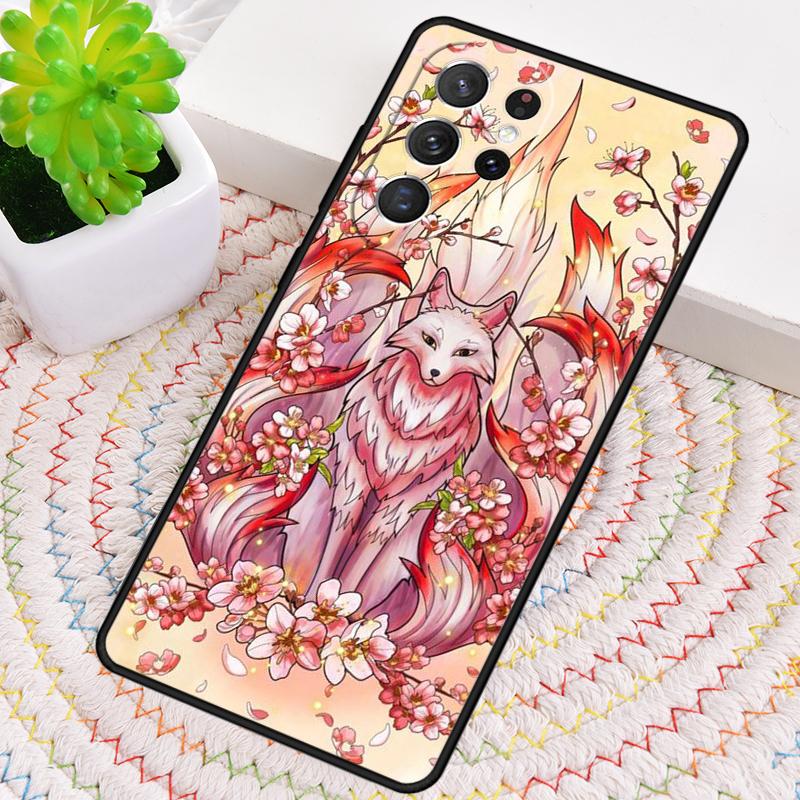 Japanese Style Anime Fox Silicone Phone Case For Samsung Galaxy Note 10 Pro S26 S25 S24 S23 S22 S21 Plus S25Ultra Capa Cover