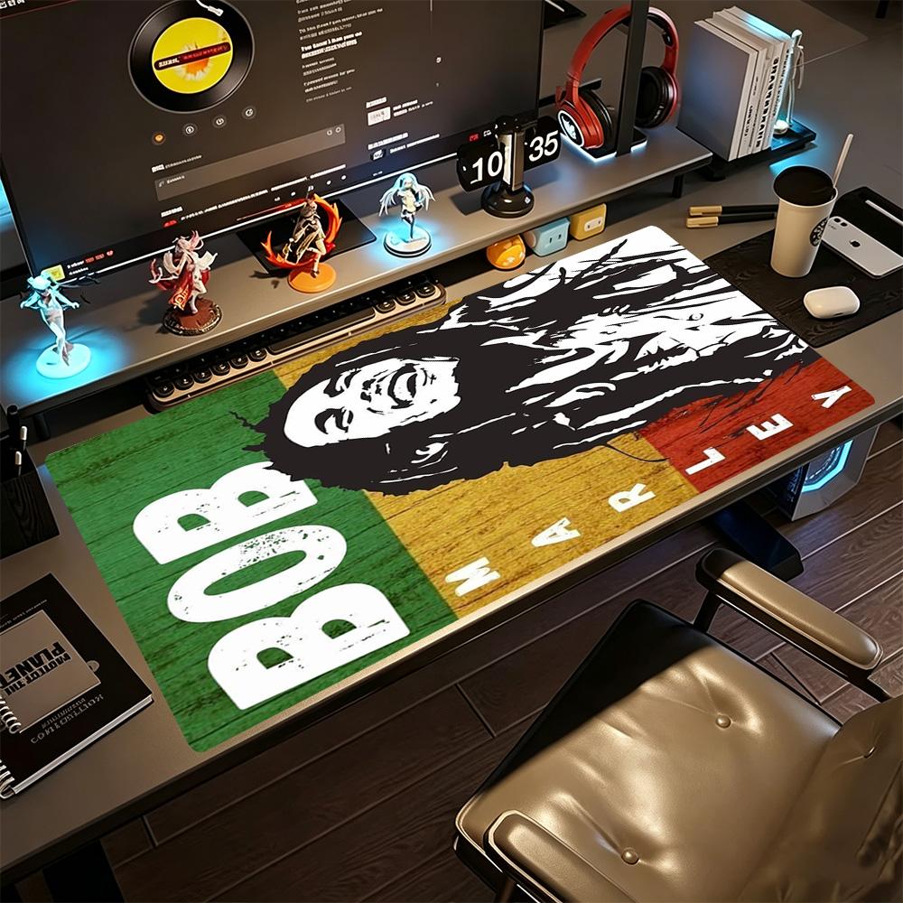 Bob Marley Gaming-Mauspad Tastaturmatte Schreibtisch-Mauspad Rutschfeste Gummibasis Büro-Schreibtischzubehör