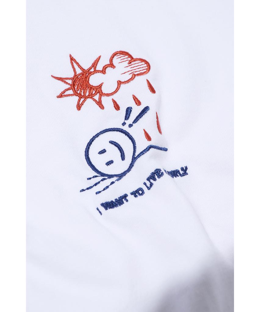 CPGN STUDIO Love Slowly Embroidered Short Sleeve White