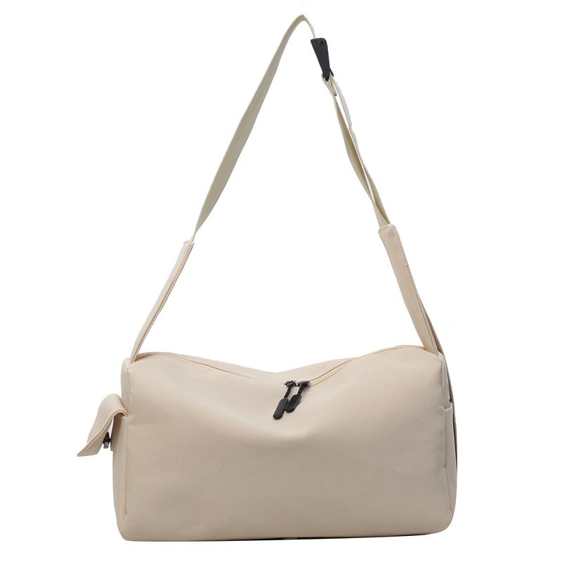 

Сплошной цвет Холщовая сумка Женская простая сумка через плечо Сумка через плечо большой емкости бежевый