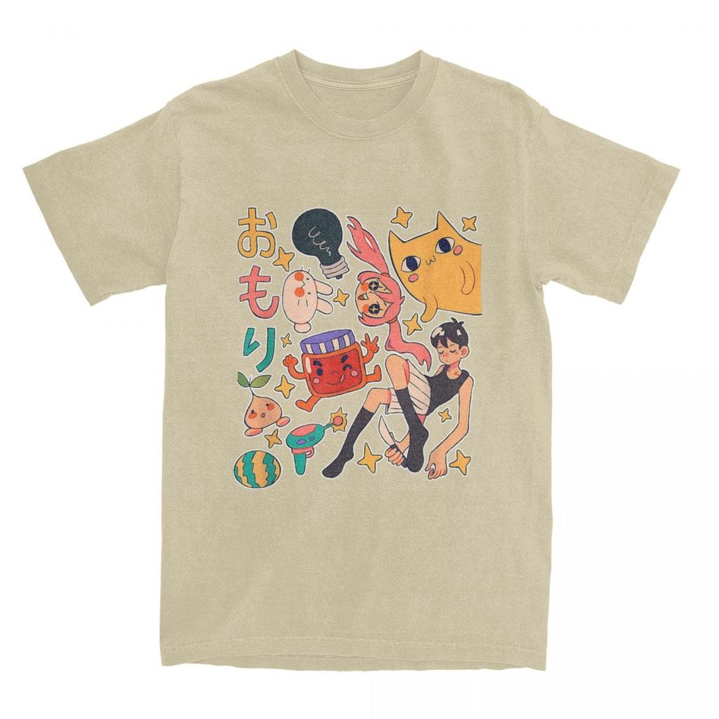Anime Omori Characters T-Shirt Playing Gaming Novelty T-Shirts Short-Sleeved Tshirt Summer 100 Cotton Plus Size 5XL Top Tees
