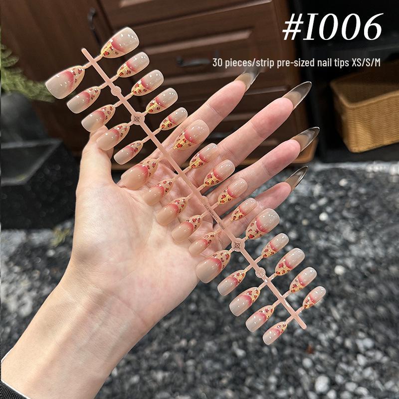 Rhinestone Gradient Blush Mermaid Cat-Eye Camellia Lily Nail Stickers - Set of 30 Pieces