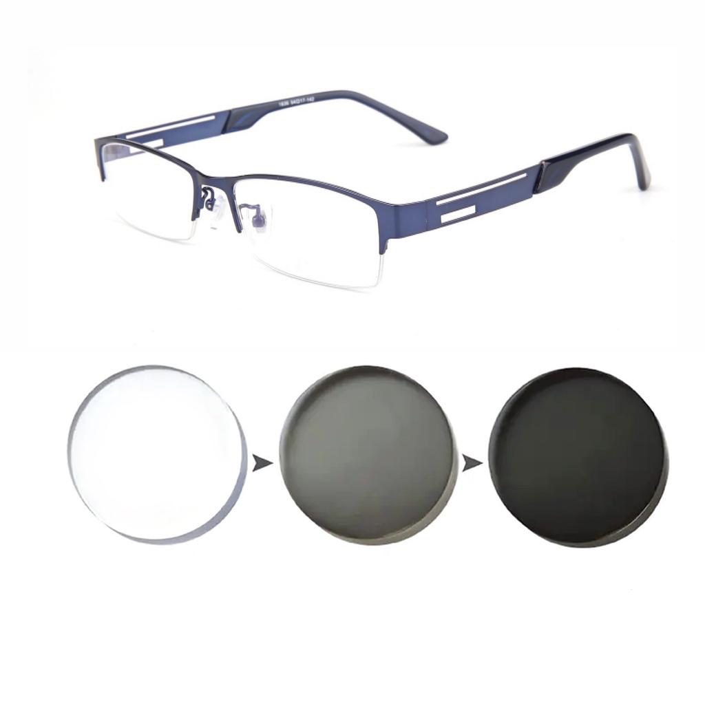 Photochromic Glasses for Men Women Myopia Eyewear UV Protection Lightweight Frame 0 to 6 Diopters