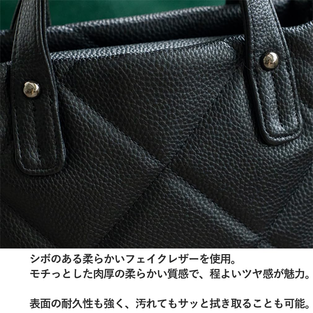 VITAFELICE Quilted 2-Way Tote Bag for Women (inb-10087p) (Mocha)