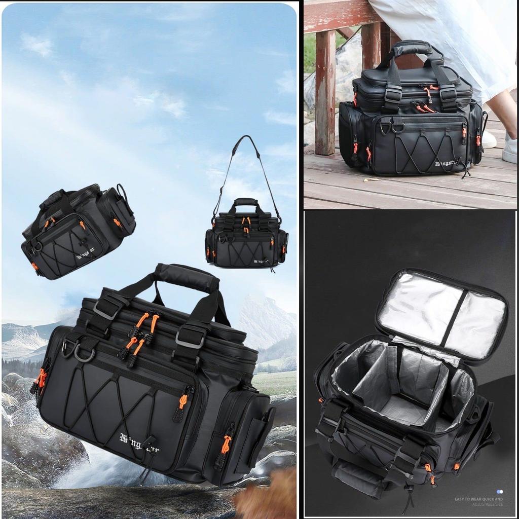 FEELSTAGE Waist Hip Large Capacity Case Fishing Shoulder Large Waterproof Bag for Fishing Tackle Bag, Bag, Bag, Bag, Gear, Bag, Capacity, (Black,