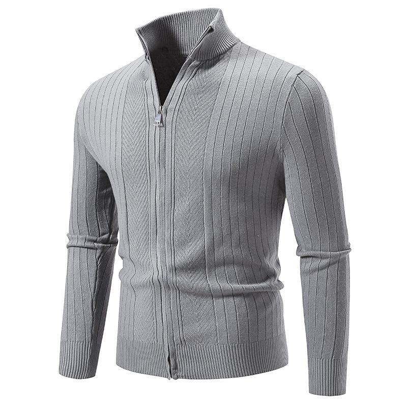 2024 Men's Trendy Fashion Zipper Cardigan Knit Sweater Jacket