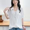 Navava Women Loose Fit Collar Short Sleeve Blouse Nb3196