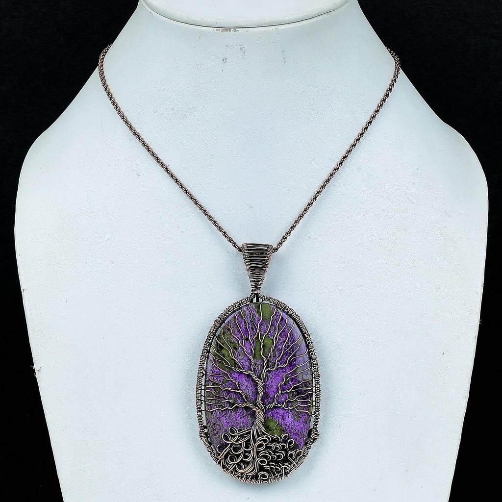 Tree Of Life Purpurite Jewelry, 999 Copper Wire Wrap Pendant Handmade Gemstone Jewelry, Gifts For Wife Brand New Pendant