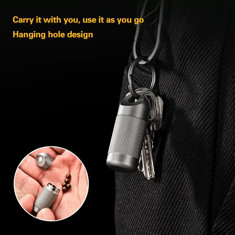Portable Titanium Alloy Mini Medicine Bottle EDC Tools Outdoor Camping First Aid Medicine Bottle Waterproof Medicine Compartment