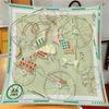 Four Season 90CM Square Scarf Fashion Colorful Royal Carriage Twill Scarf Shawl Hijabs Bandana Neckerchief For Ladies