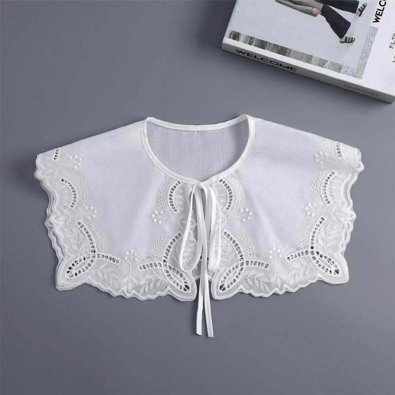 

Летняя рубашка-платье со съемным воротником для женщин, кружевной маленький платок, накидки на плечи, для девочек, ажурный цветочный ложный воротник, маленькая накидка