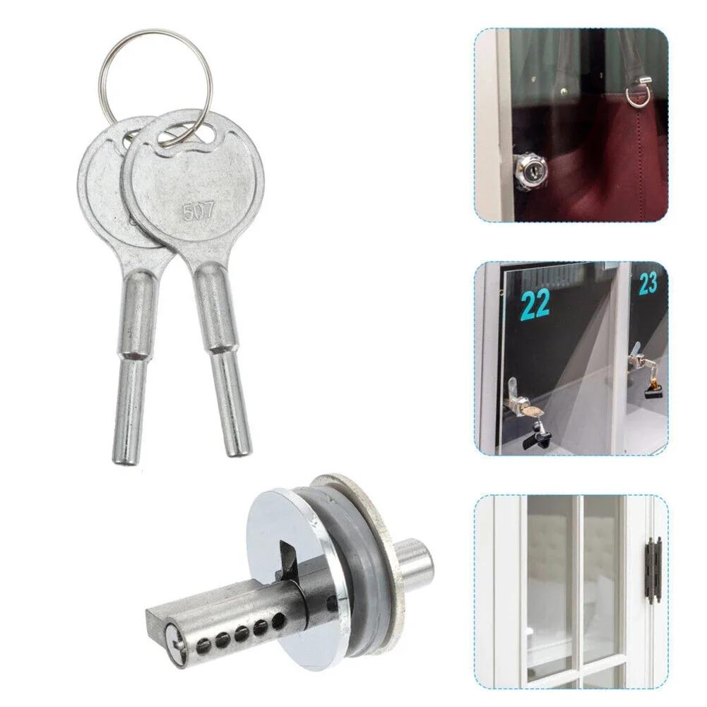 Display Cabinet Sliding Glass Door Lock With Keys Counter Jewelry Cabinet Security Hardware Double Door Showcase Drawer Lock