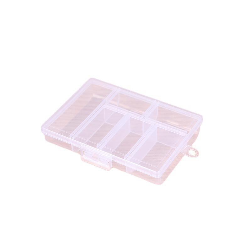 6-Compartment Plastic Storage Box for Fishing, Jewelry, and Hardware.