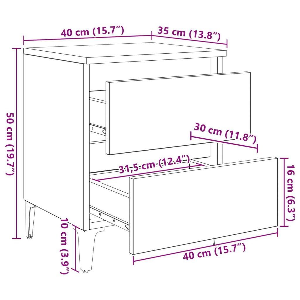 1 Klassischer, Minimalistischer Nachttisch Mit Schublade, Beistelltisch Für Das Bett, Sofatisch Für Das Wohnzimmer, 40x35x50 Cm