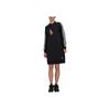 Adidas Originals Trefoil Logo Striped Print Straight-Leg Sports Long Sleeve Dress Women dresses Black HT3773