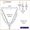 Rhodium Plated Silver Toned White American Diamond Studded Necklace With Earring Jewellery Set For Woment and Girl