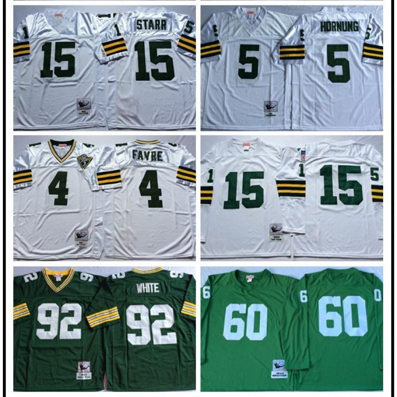 Camiseta Retro NFL de los Green Bay Packers 92 5 15 66 Hombres Mujeres Algodón Ropa para Aficionados Deportivos Día de Partido de Fútbol