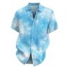Men's Fashion Loose Tie-Dye Printed Short Sleeve Beach Shirt