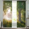 Arbor Baum See Landschaft Voile Vorhang Wohnzimmer Transparent Tüll Fenster Vorhänge Schlafzimmer Zubehör Dekor Durchsichtig Hergestellt aus Polyester Flächenbehandlung