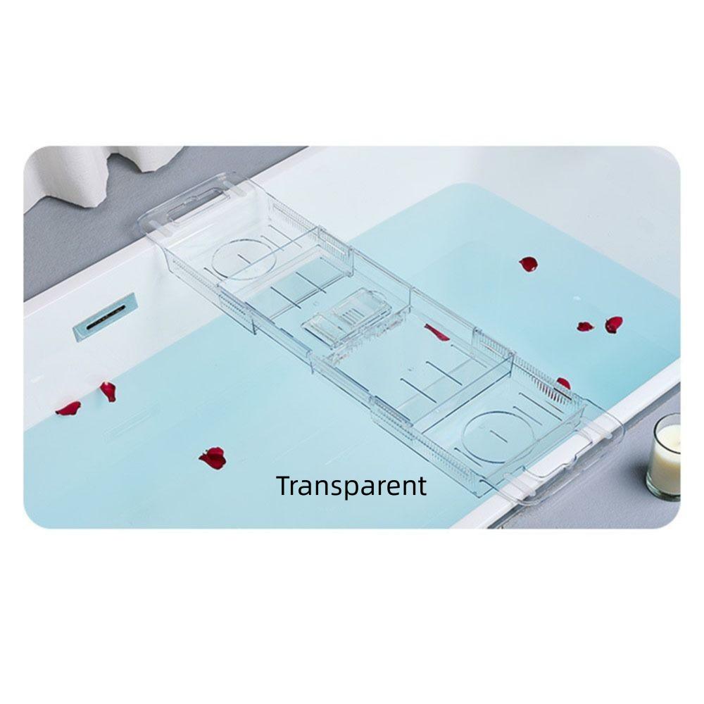 Rutschfeste erweiterbare Badewannenablage Kratzfeste Matte Transparenter Badewannentisch Geschenkidee