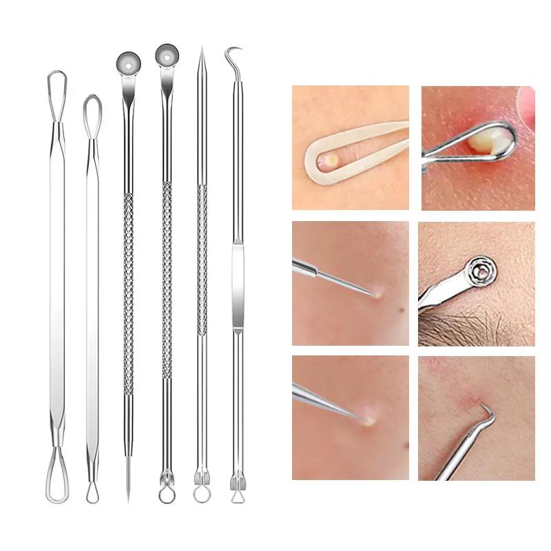 4-11Pcs Ingrown Hair Tweezers Acne Blackhead Removal Needles Black Dots Cleaner Deep Cleansing Pore Cleaner Face Skin Care Tools 3