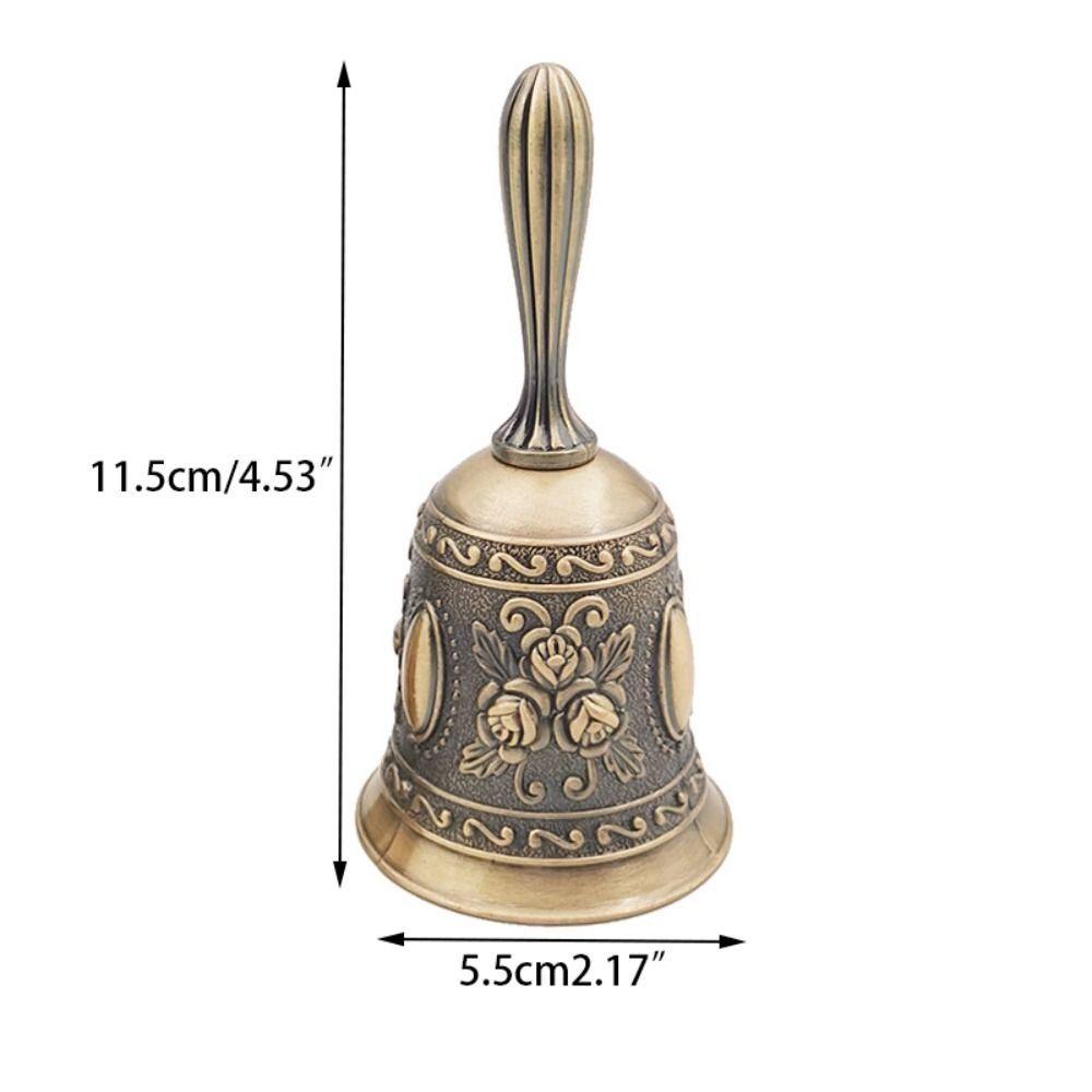 Clear Sound Metal Hand Call Bell Retro Restaurant Tea Bell Rose Church Bell  Classroom